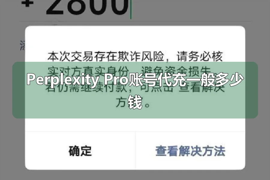 Perplexity Pro账号代充一般多少钱